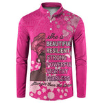African Women Button Sweatshirt Black Beautiful Brave and Bressed - Pink Color