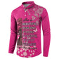 African Women Button Sweatshirt Black Beautiful Brave and Bressed - Pink Color