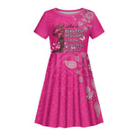 African Women Black Beautiful Brave and Bressed - Pink Color Kid Short Sleeve Dress - African Pride
