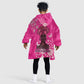 African Women Black Beautiful Brave and Bressed - Pink Color Kid Wearable Blanket Hoodie - African Pride