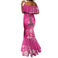 African Women Black Beautiful Brave and Bressed - Pink Color Mermaid Dress - African Pride