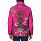 African Women Padded Jacket Black Beautiful Brave and Bressed - Pink Color