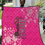 African Women Black Beautiful Brave and Bressed - Pink Color Quilt - African Pride