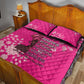 African Women Black Beautiful Brave and Bressed - Pink Color Quilt Bed Set - African Pride