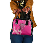 African Women Black Beautiful Brave and Bressed - Pink Color Shoulder Handbag - African Pride