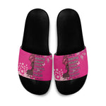 African Women Slide Sandals Black Beautiful Brave and Bressed - Pink Color