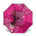 African Women Umbrella Black Beautiful Brave and Bressed - Pink Color