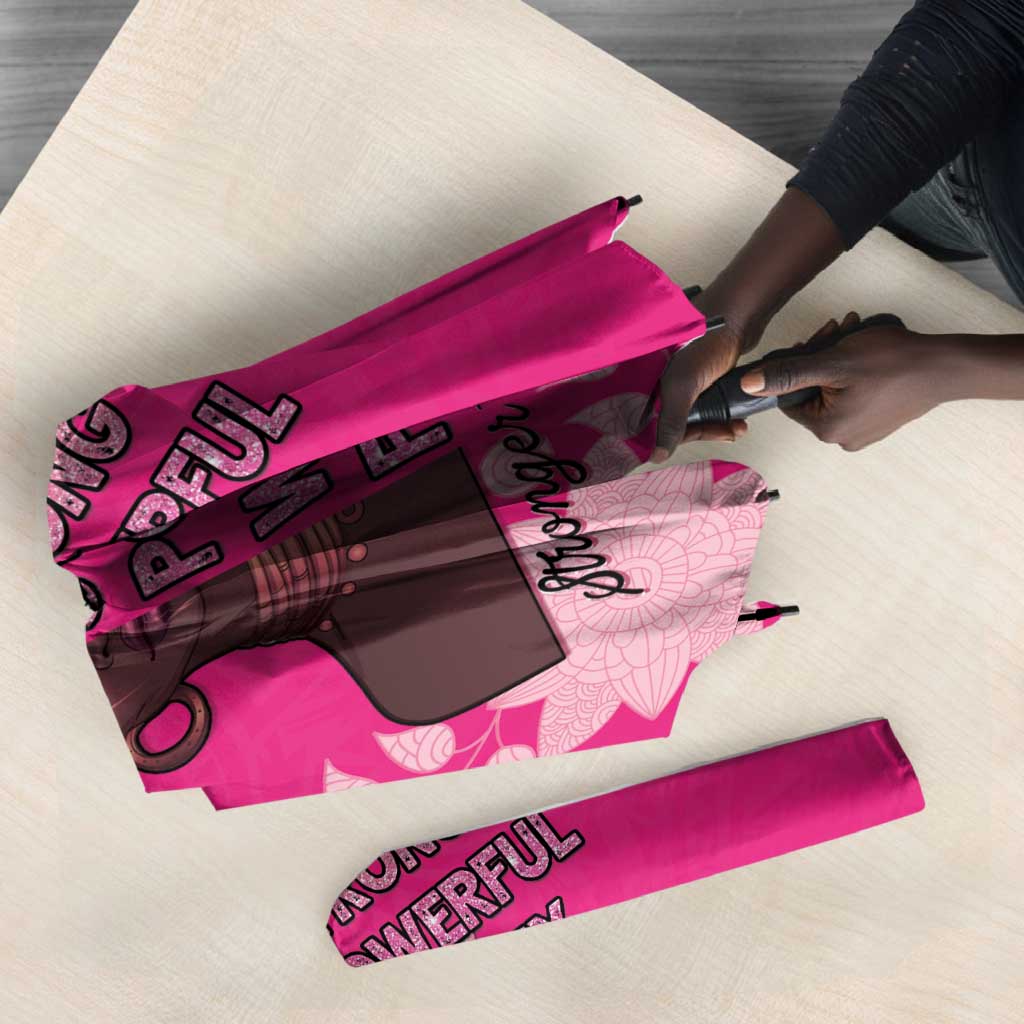 African Women Umbrella Black Beautiful Brave and Bressed - Pink Color