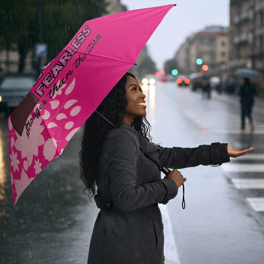 African Women Umbrella Black Beautiful Brave and Bressed - Pink Color