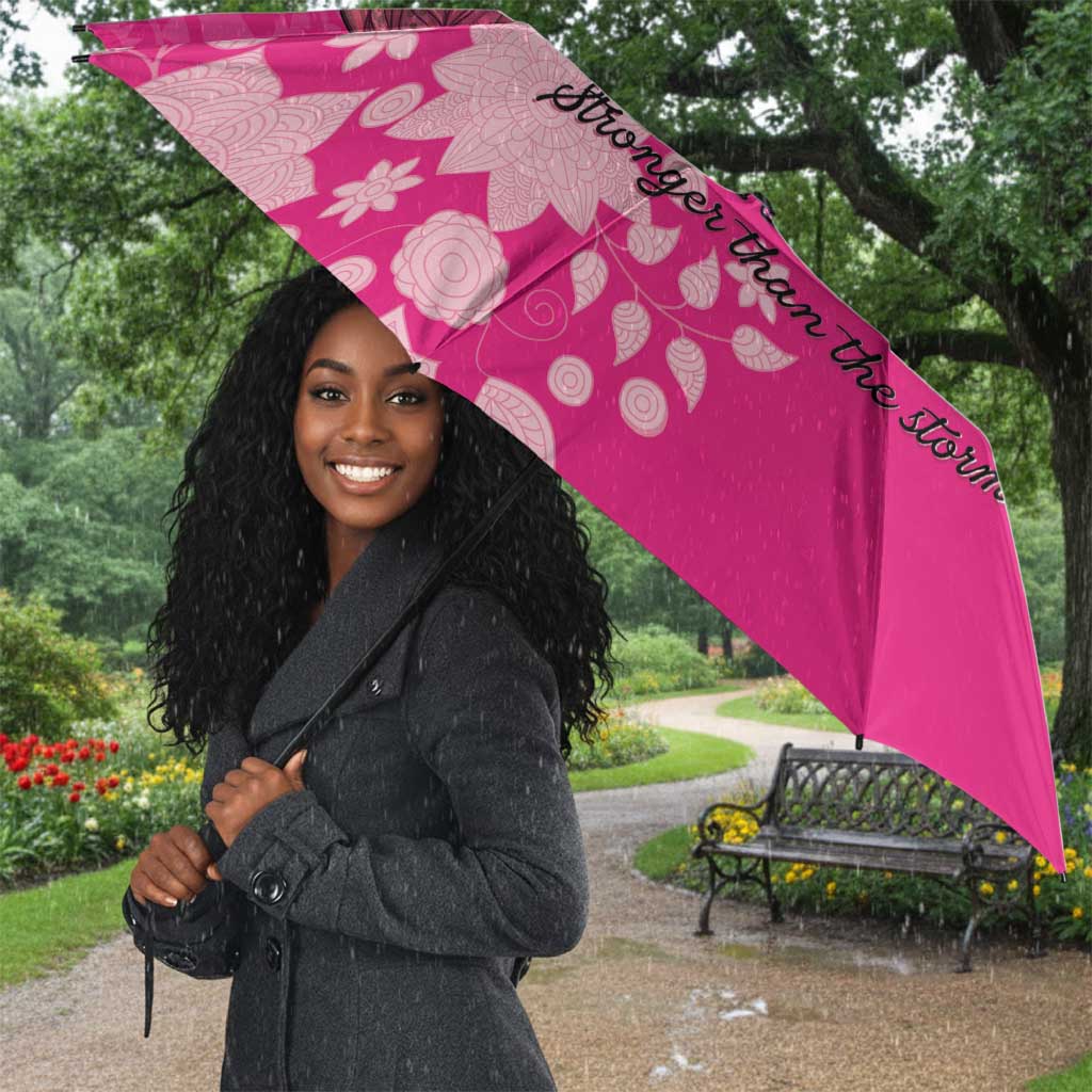 African Women Umbrella Black Beautiful Brave and Bressed - Pink Color