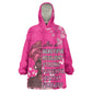 African Women Black Beautiful Brave and Bressed - Pink Color Wearable Blanket Hoodie - African Pride