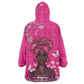 African Women Black Beautiful Brave and Bressed - Pink Color Wearable Blanket Hoodie - African Pride