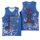 African Women Black Beautiful Brave and Bressed - Blue Color Basketball Jersey LT15