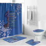 African Women Bathroom Set Black Beautiful Brave and Bressed - Blue Color