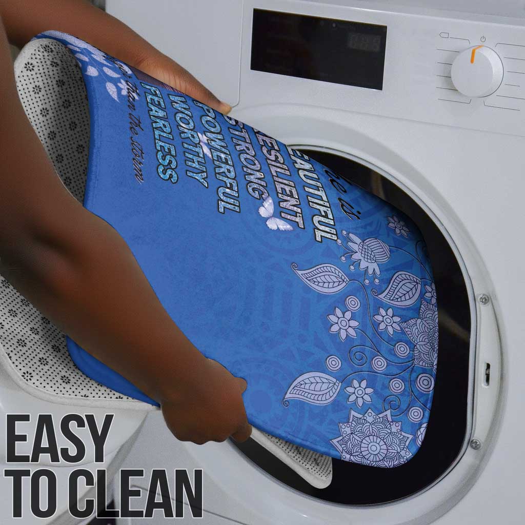 African Women Bathroom Set Black Beautiful Brave and Bressed - Blue Color