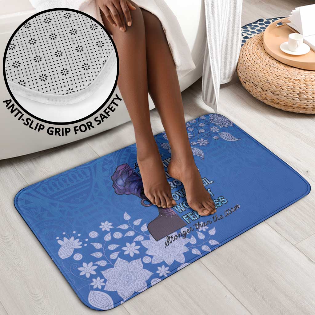 African Women Bathroom Set Black Beautiful Brave and Bressed - Blue Color