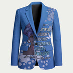 African Women Blazer Black Beautiful Brave and Bressed - Blue Color