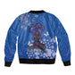 African Women Black Beautiful Brave and Bressed - Blue Color Bomber Jacket - African Pride
