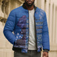 African Women Bomber Puffer Jacket Black Beautiful Brave and Bressed - Blue Color