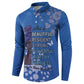 African Women Button Sweatshirt Black Beautiful Brave and Bressed - Blue Color