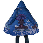 African Women Cloak Black Beautiful Brave and Bressed - Blue Color