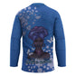 African Women Hockey Jersey Black Beautiful Brave and Bressed - Blue Color