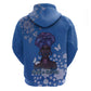 African Women Black Beautiful Brave and Bressed - Blue Color Hoodie - African Pride