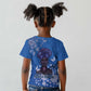 African Women Black Beautiful Brave and Bressed - Blue Color Kid T shirt - African Pride