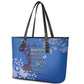 African Women Black Beautiful Brave and Bressed - Blue Color Leather Tote Bag - African Pride
