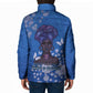 African Women Padded Jacket Black Beautiful Brave and Bressed - Blue Color