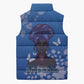 African Women Sleeveless Puffer Jacket Black Beautiful Brave and Bressed - Blue Color