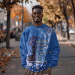 African Women Black Beautiful Brave and Bressed - Blue Color Sweatshirt - African Pride