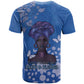 African Women Black Beautiful Brave and Bressed - Blue Color T shirt - African Pride