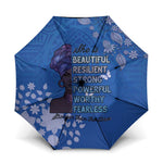 African Women Umbrella Black Beautiful Brave and Bressed - Blue Color