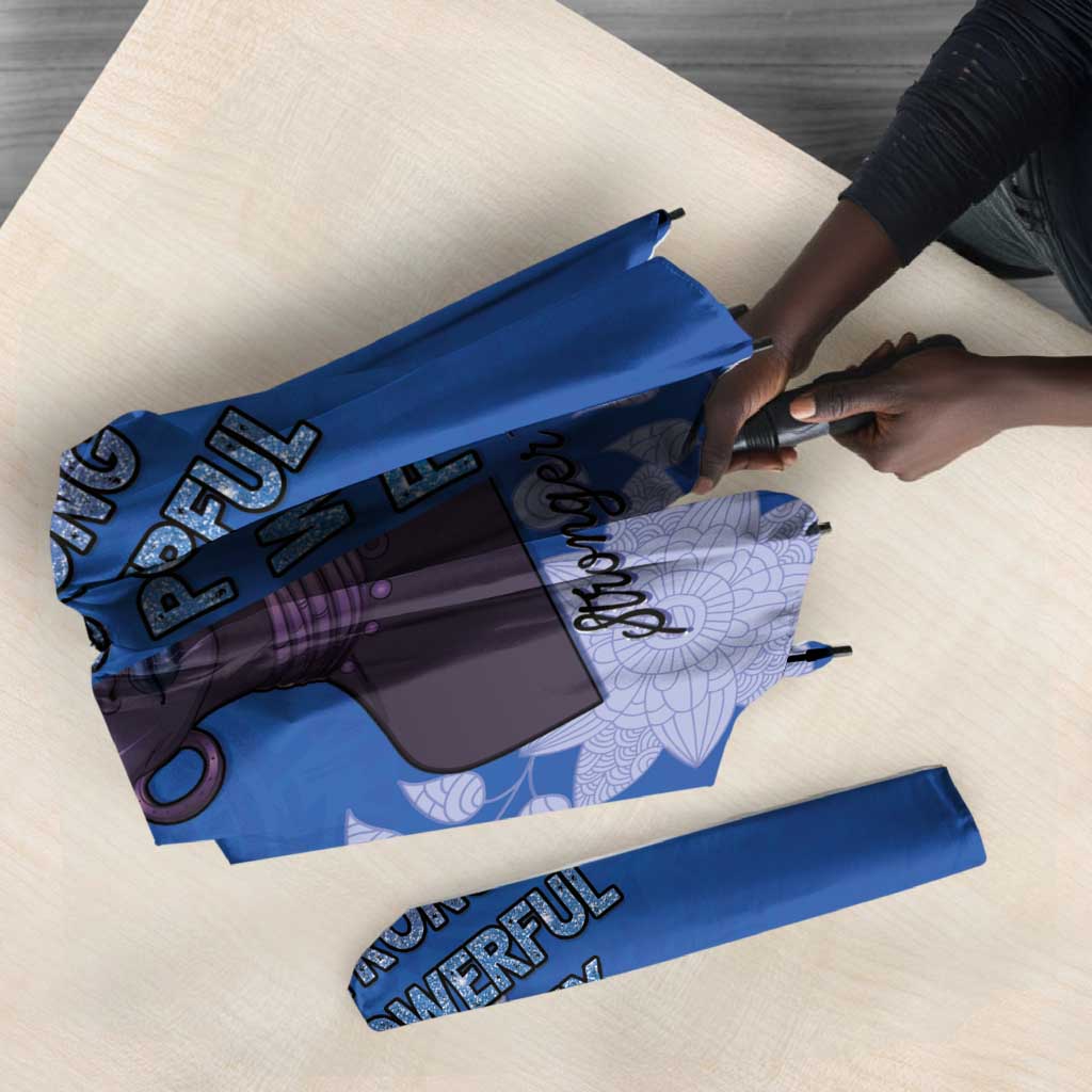 African Women Umbrella Black Beautiful Brave and Bressed - Blue Color