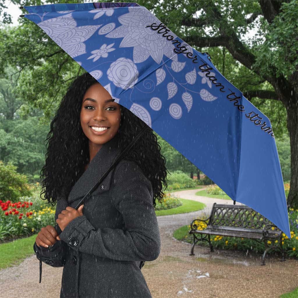 African Women Umbrella Black Beautiful Brave and Bressed - Blue Color