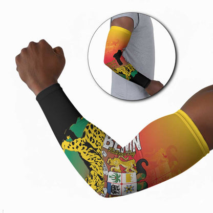 Personalized Benin National Day Arm Sleeves Leopard With Coat Of Arms