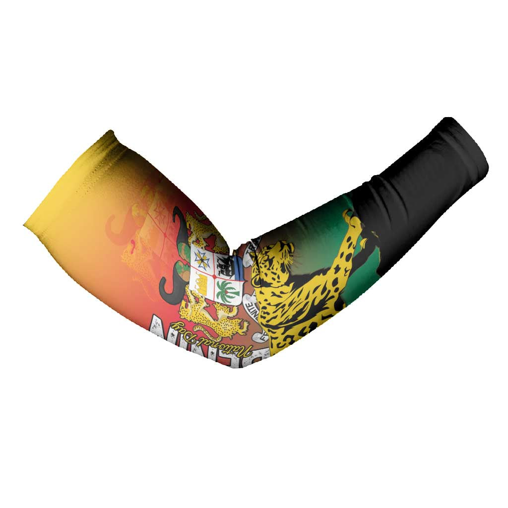 Personalized Benin National Day Arm Sleeves Leopard With Coat Of Arms
