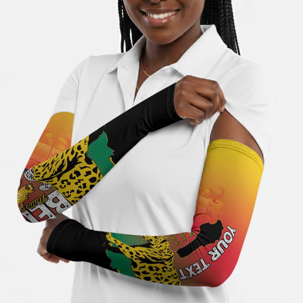 Personalized Benin National Day Arm Sleeves Leopard With Coat Of Arms