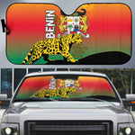 Benin National Day Auto Sun Shade Leopard With Coat Of Arms