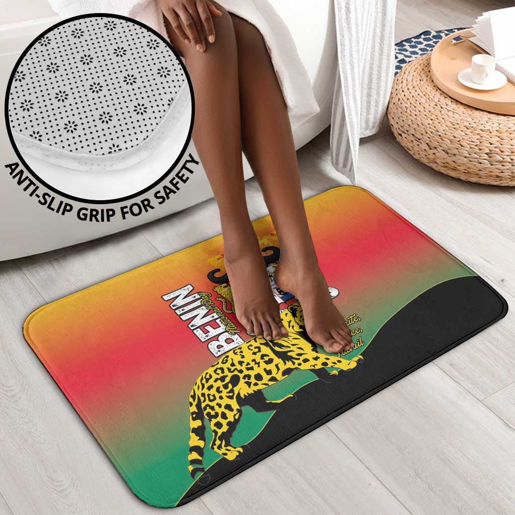 Benin National Day Bathroom Set Leopard With Coat Of Arms