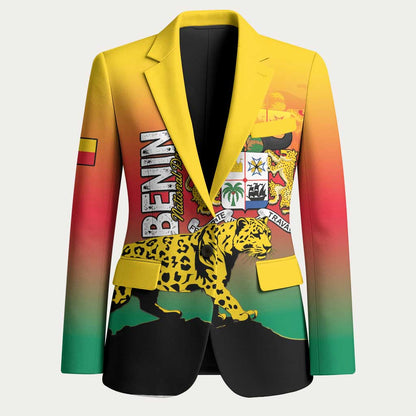 Personalized Benin National Day Blazer Leopard With Coat Of Arms