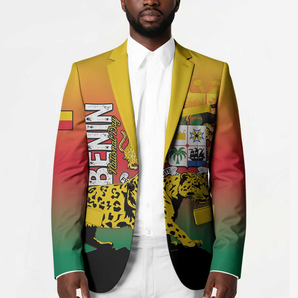 Personalized Benin National Day Blazer Leopard With Coat Of Arms