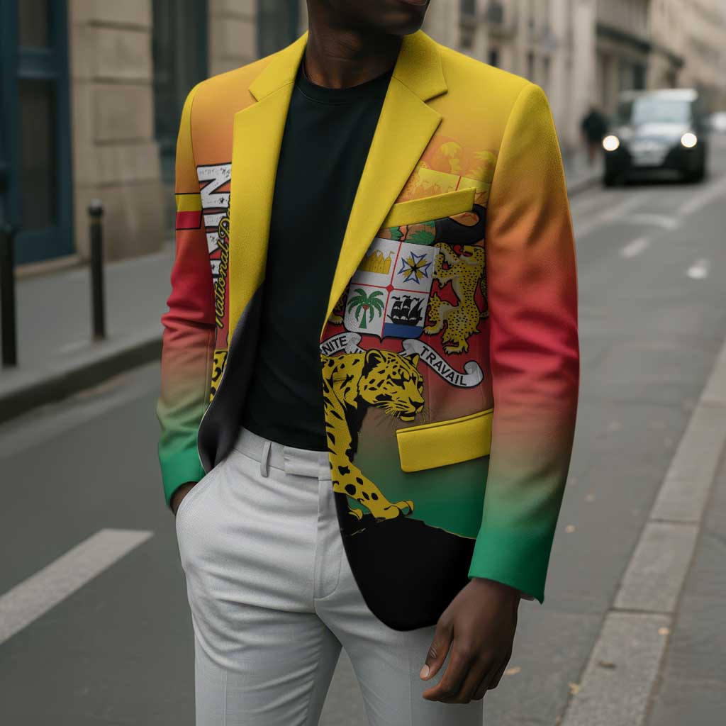 Personalized Benin National Day Blazer Leopard With Coat Of Arms