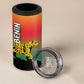 Personalized Benin National Day 4 in 1 Can Cooler Tumbler Leopard With Coat Of Arms - African Pride