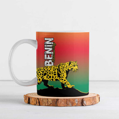 Personalized Benin National Day Ceramic Mug Leopard With Coat Of Arms