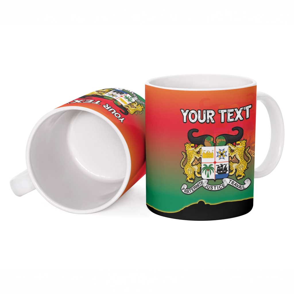 Personalized Benin National Day Ceramic Mug Leopard With Coat Of Arms