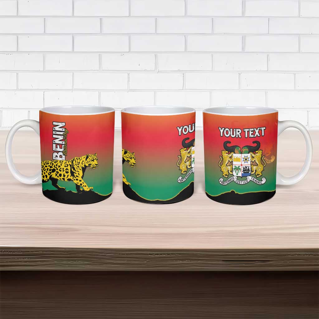 Personalized Benin National Day Ceramic Mug Leopard With Coat Of Arms