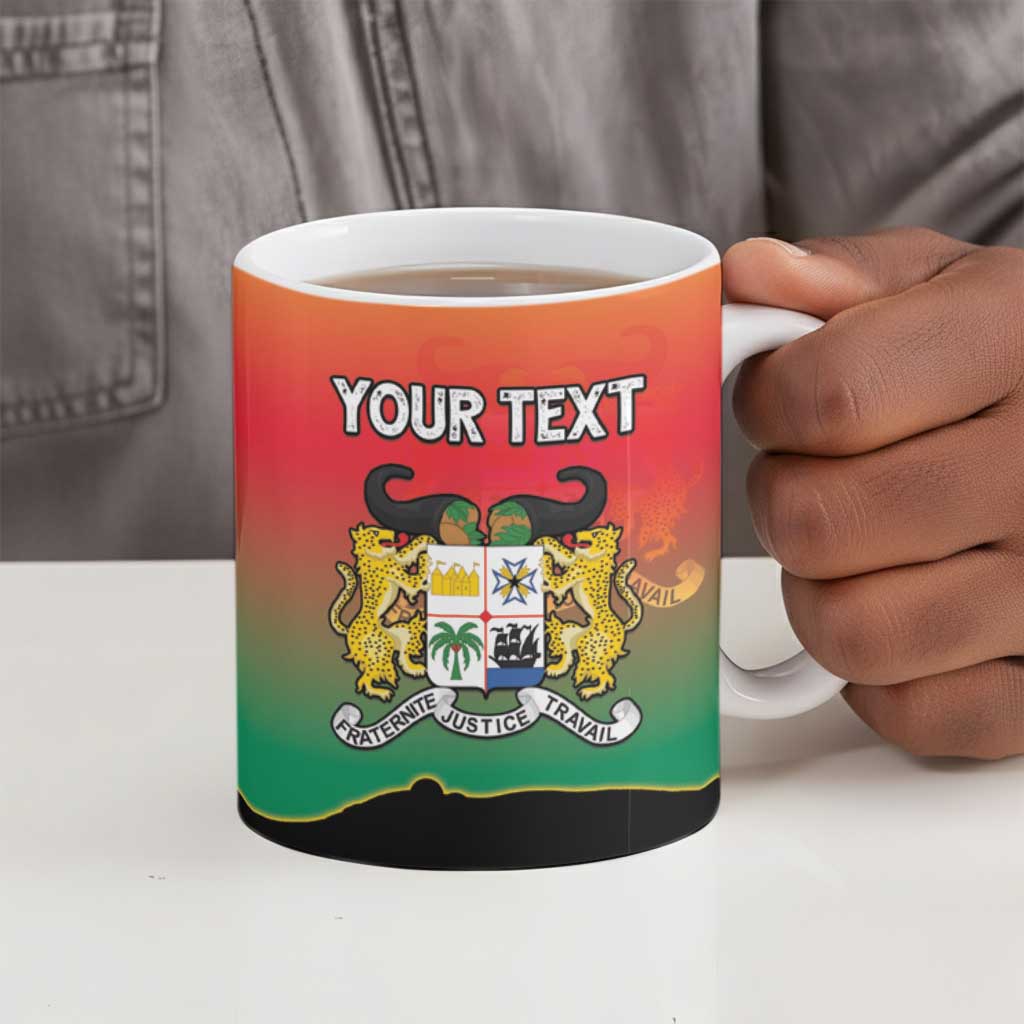 Personalized Benin National Day Ceramic Mug Leopard With Coat Of Arms