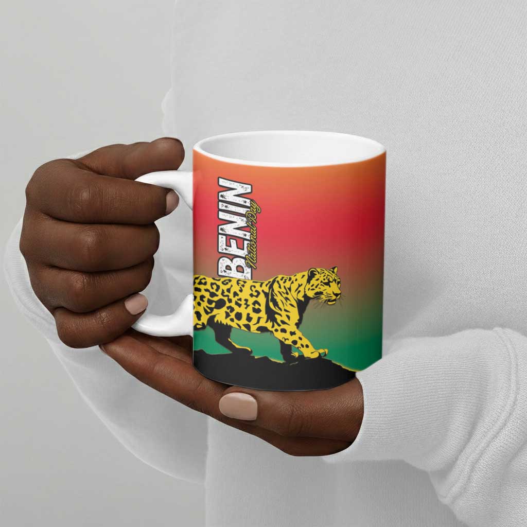 Personalized Benin National Day Ceramic Mug Leopard With Coat Of Arms